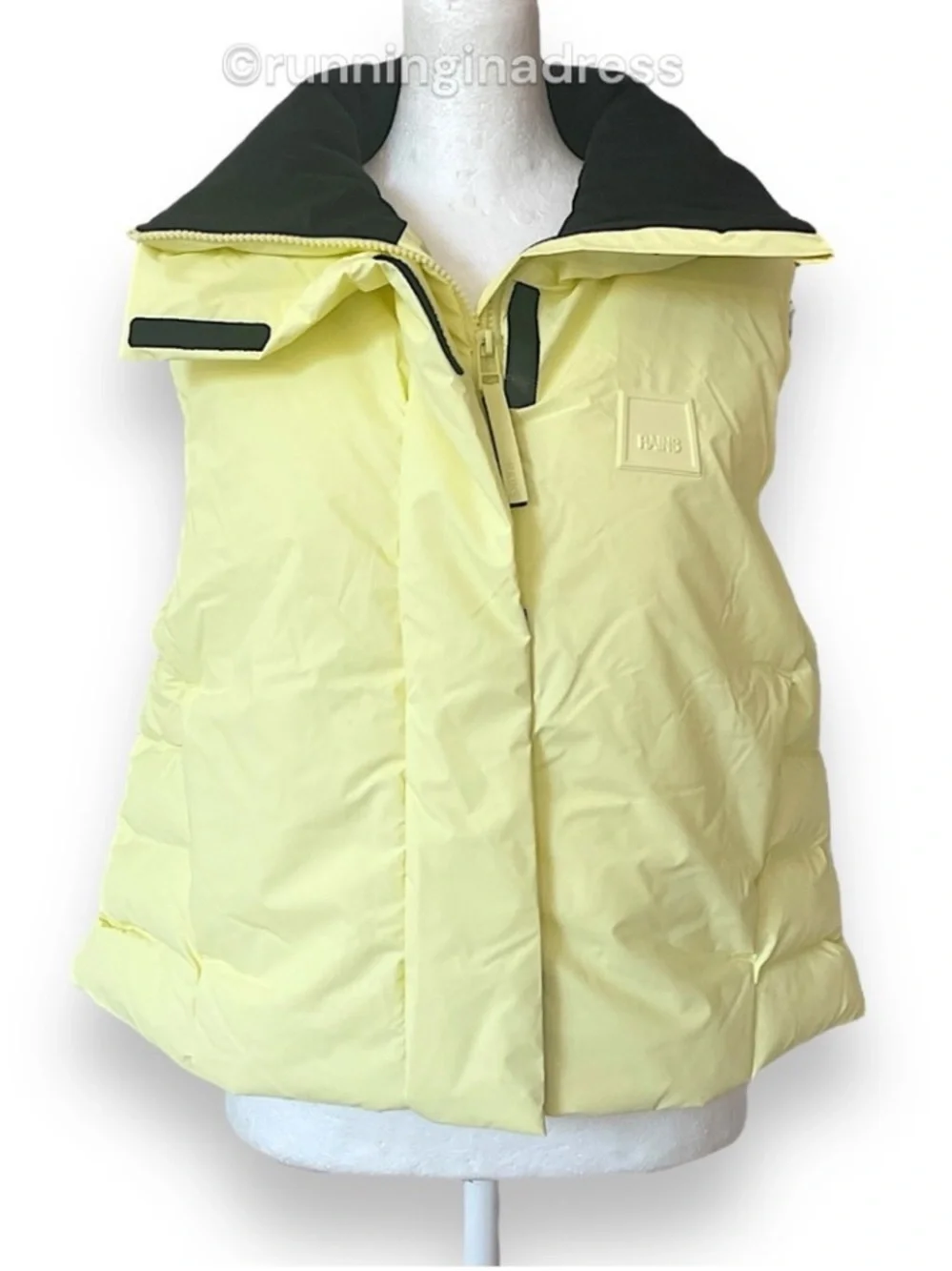 RAINS Loop Vest Straw Yellow Waterproof Puffer Insulated Gilet Unisex Medium M